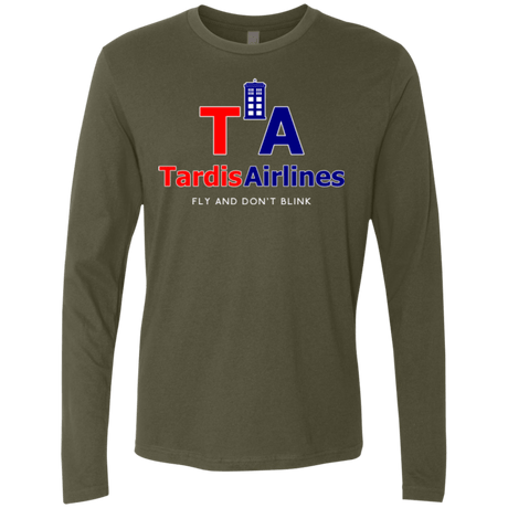 T-Shirts Military Green / Small Tardis Airlines Men's Premium Long Sleeve