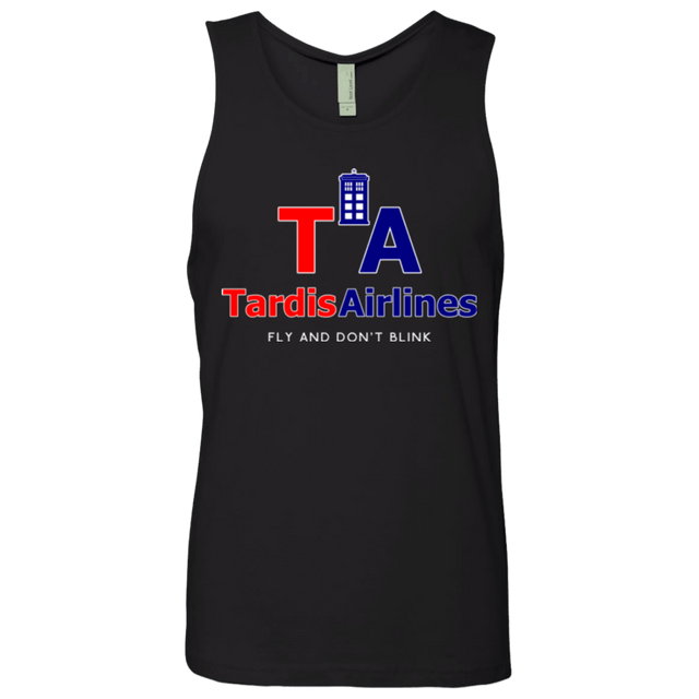 T-Shirts Black / Small Tardis Airlines Men's Premium Tank Top