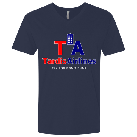 T-Shirts Midnight Navy / X-Small Tardis Airlines Men's Premium V-Neck