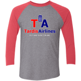 T-Shirts Premium Heather/ Vintage Red / X-Small Tardis Airlines Men's Triblend 3/4 Sleeve