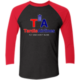 T-Shirts Vintage Black/Vintage Red / X-Small Tardis Airlines Men's Triblend 3/4 Sleeve