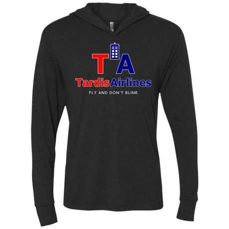 T-Shirts Vintage Black / X-Small Tardis Airlines Triblend Long Sleeve Hoodie Tee
