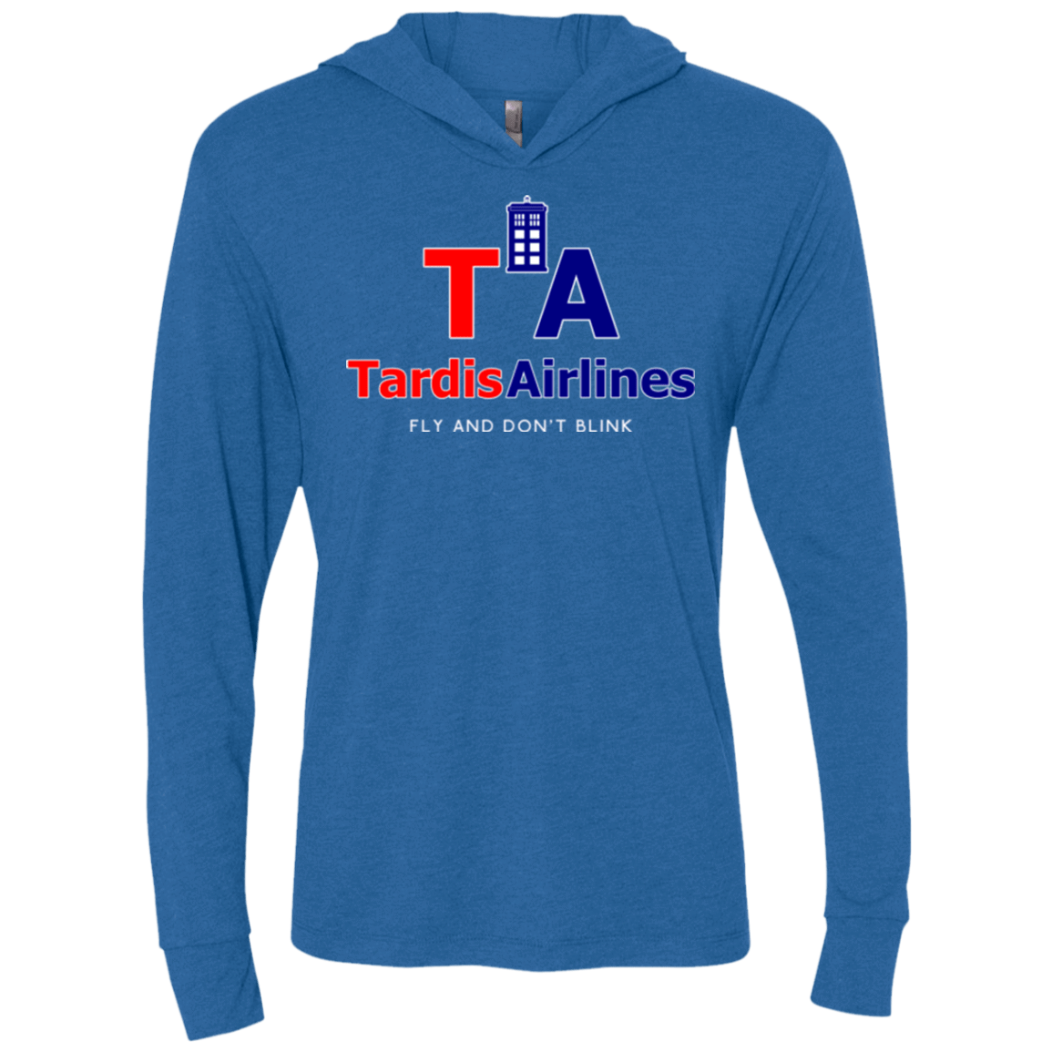 T-Shirts Vintage Royal / X-Small Tardis Airlines Triblend Long Sleeve Hoodie Tee