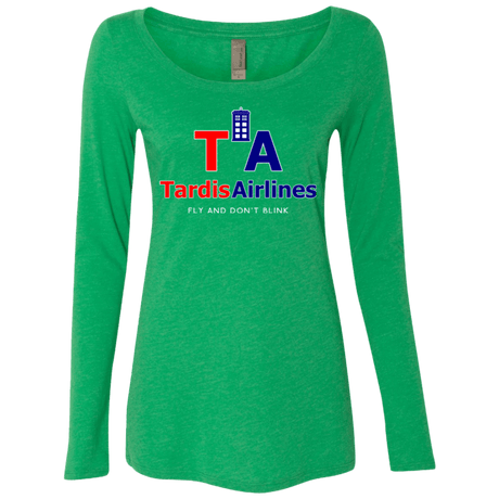 T-Shirts Envy / Small Tardis Airlines Women's Triblend Long Sleeve Shirt
