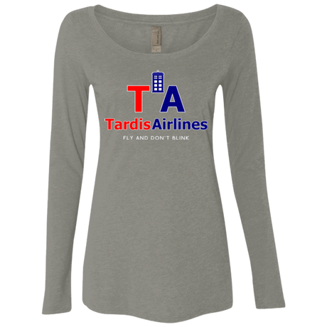 T-Shirts Venetian Grey / Small Tardis Airlines Women's Triblend Long Sleeve Shirt