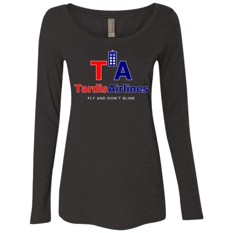 T-Shirts Vintage Black / Small Tardis Airlines Women's Triblend Long Sleeve Shirt