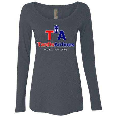 T-Shirts Vintage Navy / Small Tardis Airlines Women's Triblend Long Sleeve Shirt
