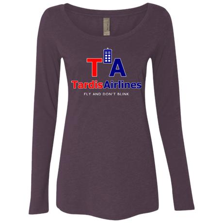 T-Shirts Vintage Purple / Small Tardis Airlines Women's Triblend Long Sleeve Shirt
