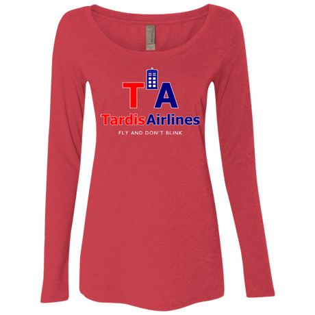 T-Shirts Vintage Red / Small Tardis Airlines Women's Triblend Long Sleeve Shirt