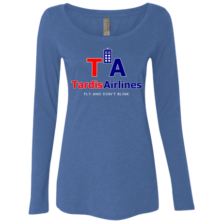 T-Shirts Vintage Royal / Small Tardis Airlines Women's Triblend Long Sleeve Shirt