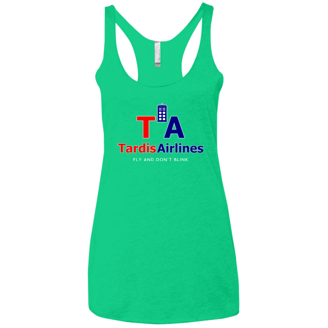 T-Shirts Envy / X-Small Tardis Airlines Women's Triblend Racerback Tank