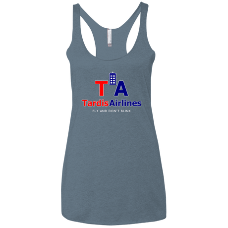 T-Shirts Indigo / X-Small Tardis Airlines Women's Triblend Racerback Tank