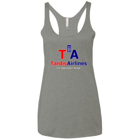 T-Shirts Venetian Grey / X-Small Tardis Airlines Women's Triblend Racerback Tank
