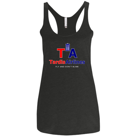 T-Shirts Vintage Black / X-Small Tardis Airlines Women's Triblend Racerback Tank