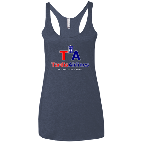 T-Shirts Vintage Navy / X-Small Tardis Airlines Women's Triblend Racerback Tank