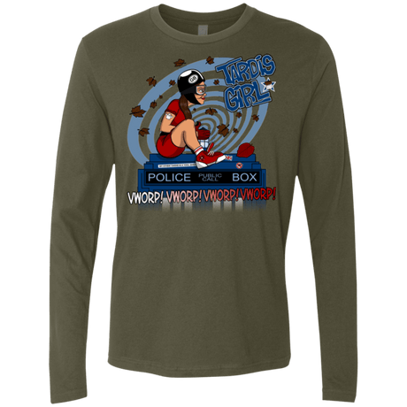 T-Shirts Military Green / Small Tardis Girl Men's Premium Long Sleeve