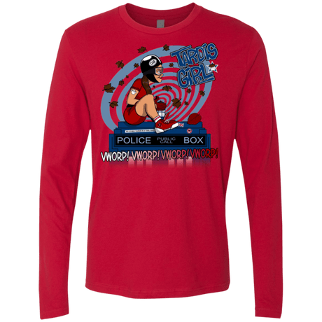 T-Shirts Red / Small Tardis Girl Men's Premium Long Sleeve