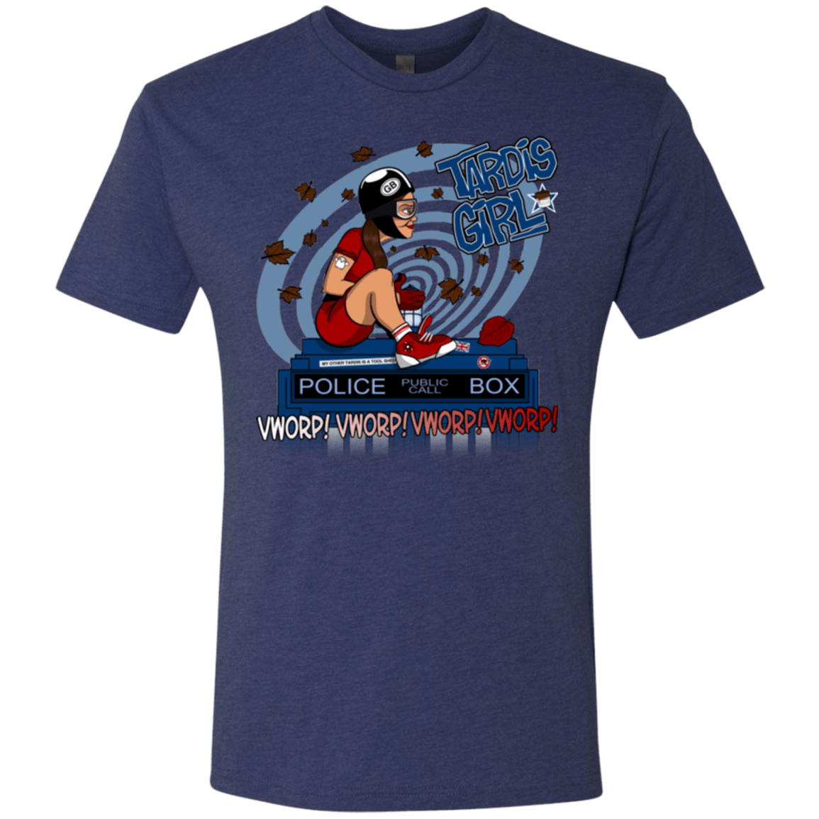 T-Shirts Vintage Navy / Small Tardis Girl Men's Triblend T-Shirt