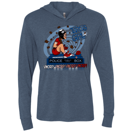 T-Shirts Indigo / X-Small Tardis Girl Triblend Long Sleeve Hoodie Tee