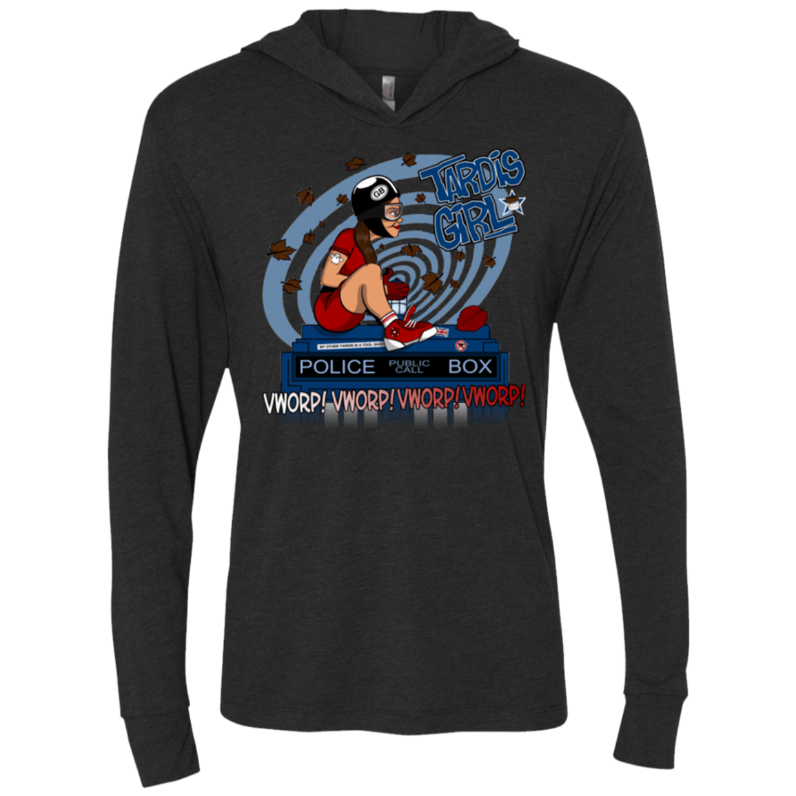 T-Shirts Vintage Black / X-Small Tardis Girl Triblend Long Sleeve Hoodie Tee