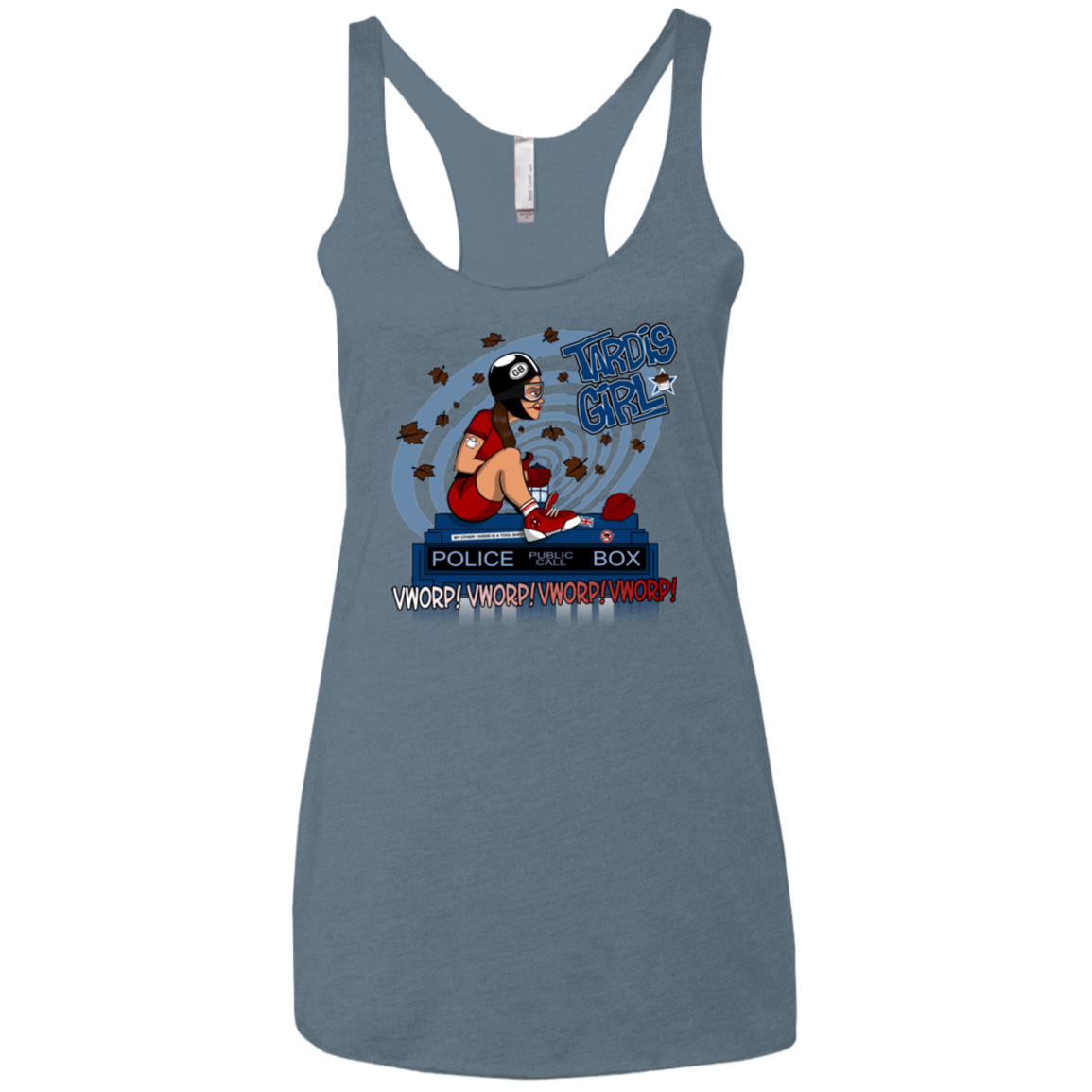 T-Shirts Indigo / X-Small Tardis Girl Women's Triblend Racerback Tank