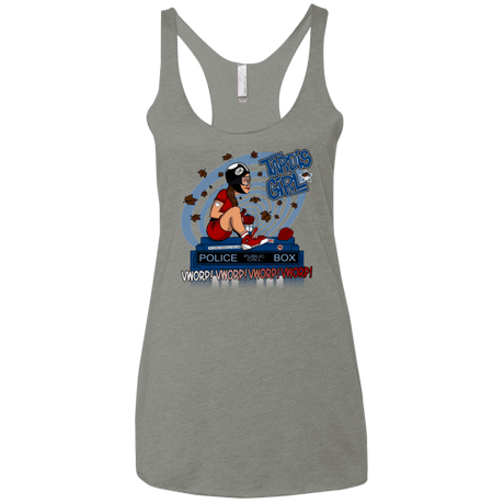 T-Shirts Venetian Grey / X-Small Tardis Girl Women's Triblend Racerback Tank