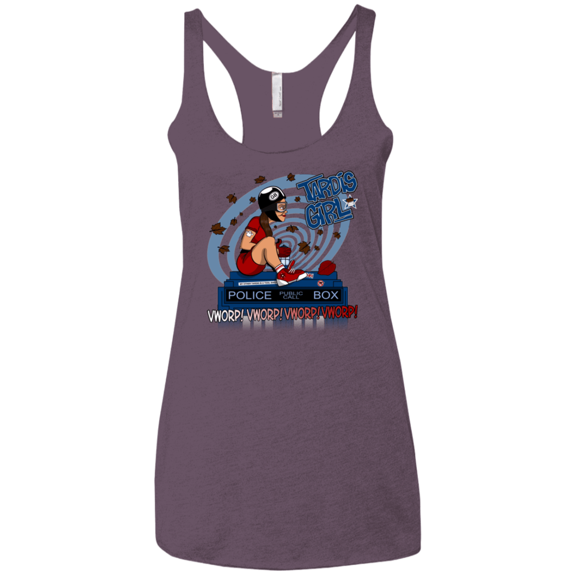 T-Shirts Vintage Purple / X-Small Tardis Girl Women's Triblend Racerback Tank