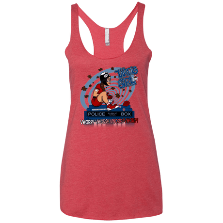 T-Shirts Vintage Red / X-Small Tardis Girl Women's Triblend Racerback Tank