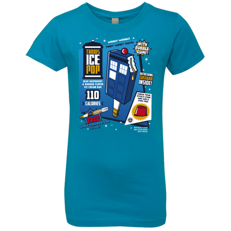 T-Shirts Turquoise / YXS Tardis Ice Pop Girls Premium T-Shirt