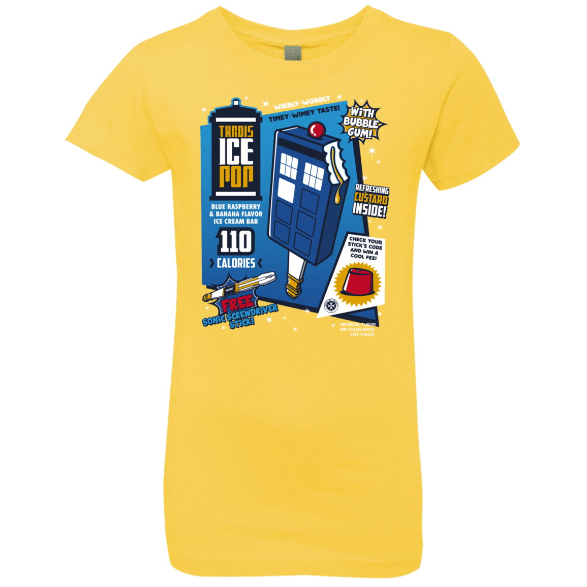 T-Shirts Vibrant Yellow / YXS Tardis Ice Pop Girls Premium T-Shirt