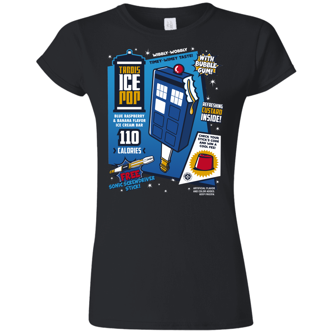 T-Shirts Black / S Tardis Ice Pop Junior Slimmer-Fit T-Shirt