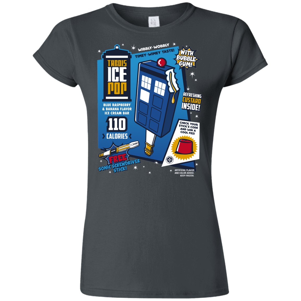 T-Shirts Charcoal / S Tardis Ice Pop Junior Slimmer-Fit T-Shirt