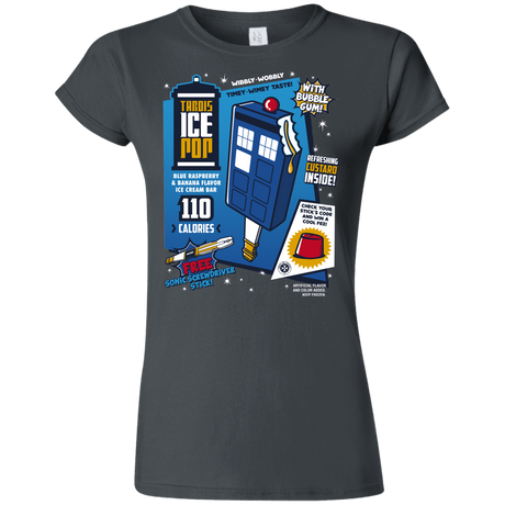 T-Shirts Charcoal / S Tardis Ice Pop Junior Slimmer-Fit T-Shirt