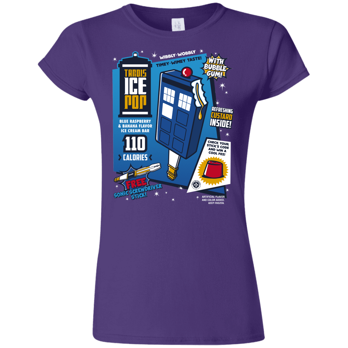 T-Shirts Purple / S Tardis Ice Pop Junior Slimmer-Fit T-Shirt