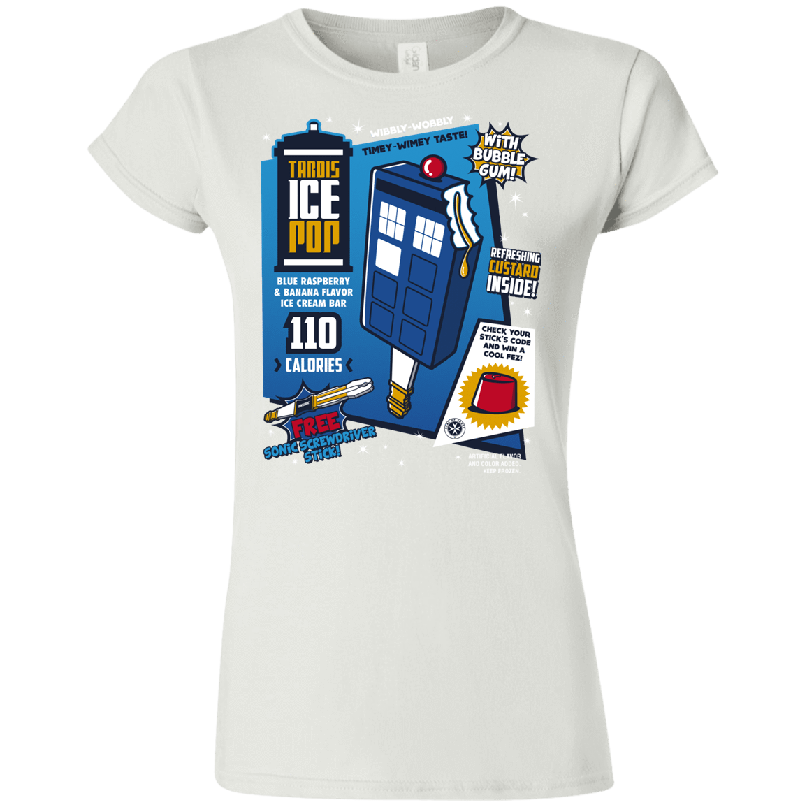 T-Shirts White / S Tardis Ice Pop Junior Slimmer-Fit T-Shirt