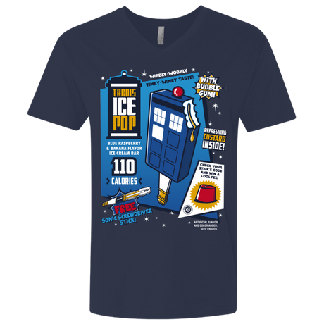 T-Shirts Midnight Navy / X-Small Tardis Ice Pop Men's Premium V-Neck