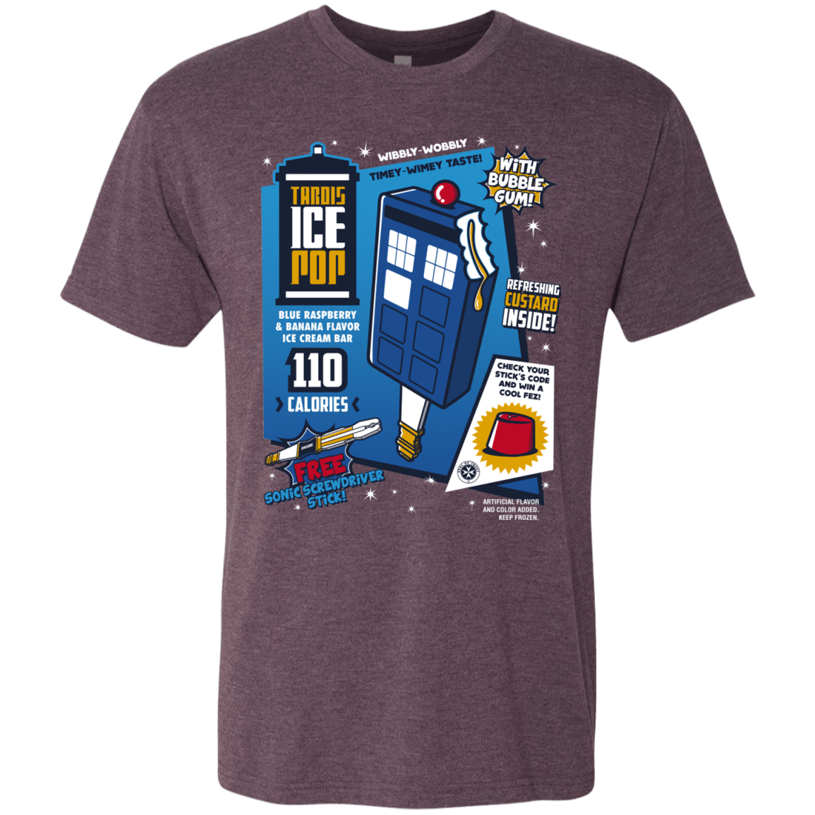 T-Shirts Vintage Purple / S Tardis Ice Pop Men's Triblend T-Shirt