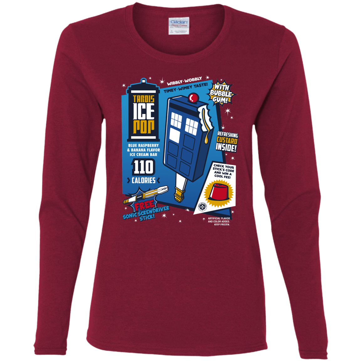 T-Shirts Cardinal / S Tardis Ice Pop Women's Long Sleeve T-Shirt