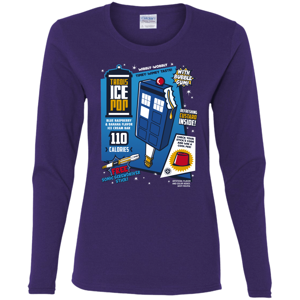 T-Shirts Purple / S Tardis Ice Pop Women's Long Sleeve T-Shirt