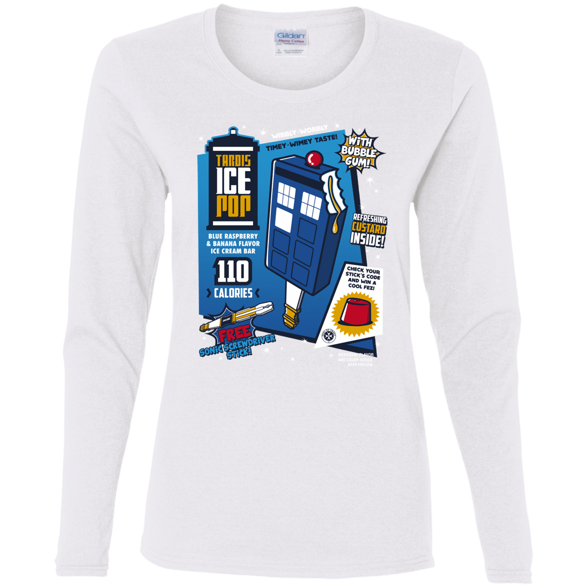 T-Shirts White / S Tardis Ice Pop Women's Long Sleeve T-Shirt
