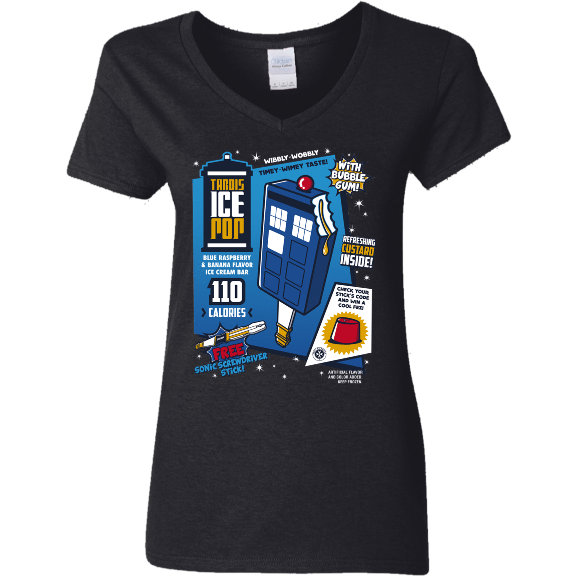 T-Shirts Black / S Tardis Ice Pop Women's V-Neck T-Shirt