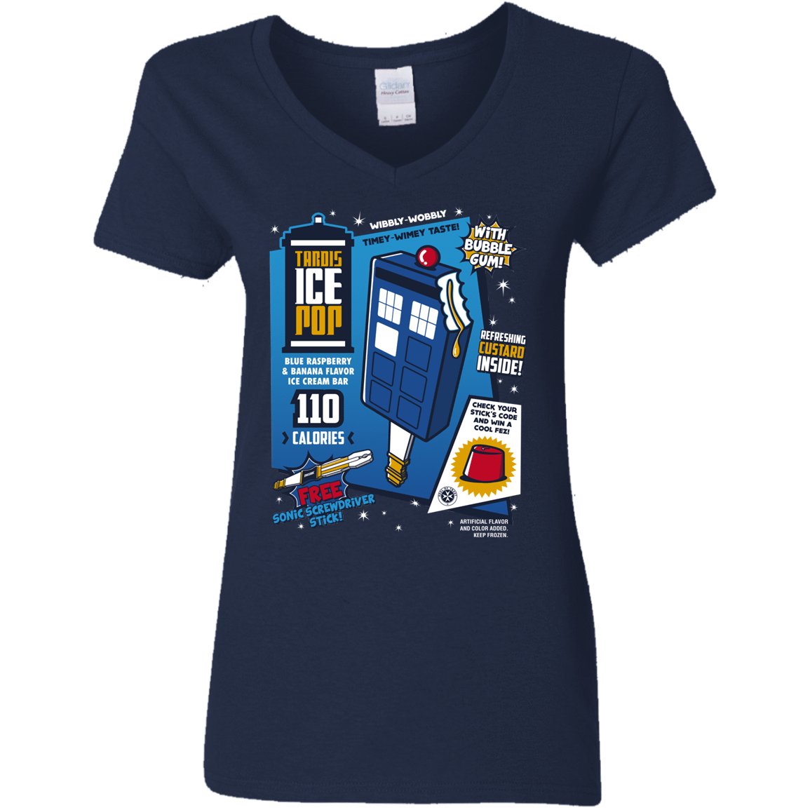 T-Shirts Navy / S Tardis Ice Pop Women's V-Neck T-Shirt