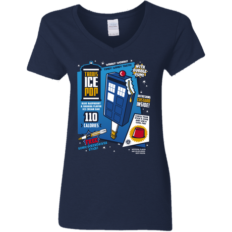 T-Shirts Navy / S Tardis Ice Pop Women's V-Neck T-Shirt