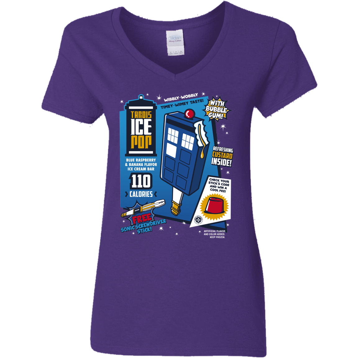 T-Shirts Purple / S Tardis Ice Pop Women's V-Neck T-Shirt