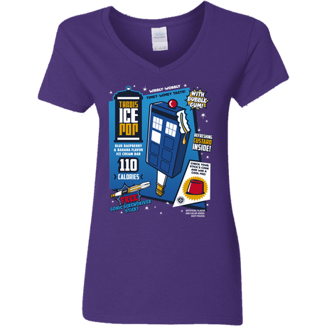 T-Shirts Purple / S Tardis Ice Pop Women's V-Neck T-Shirt