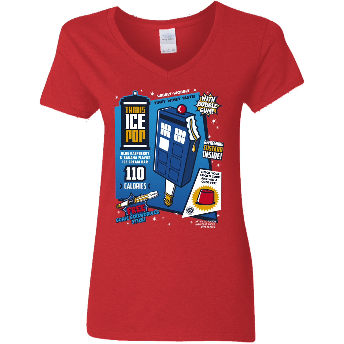 T-Shirts Red / S Tardis Ice Pop Women's V-Neck T-Shirt