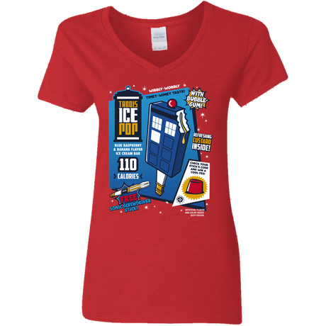 T-Shirts Red / S Tardis Ice Pop Women's V-Neck T-Shirt