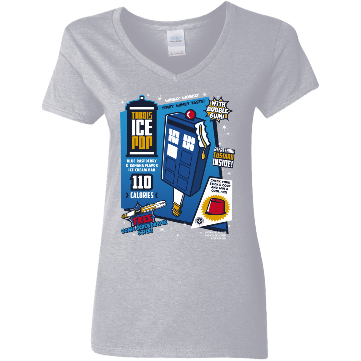 T-Shirts Sport Grey / S Tardis Ice Pop Women's V-Neck T-Shirt