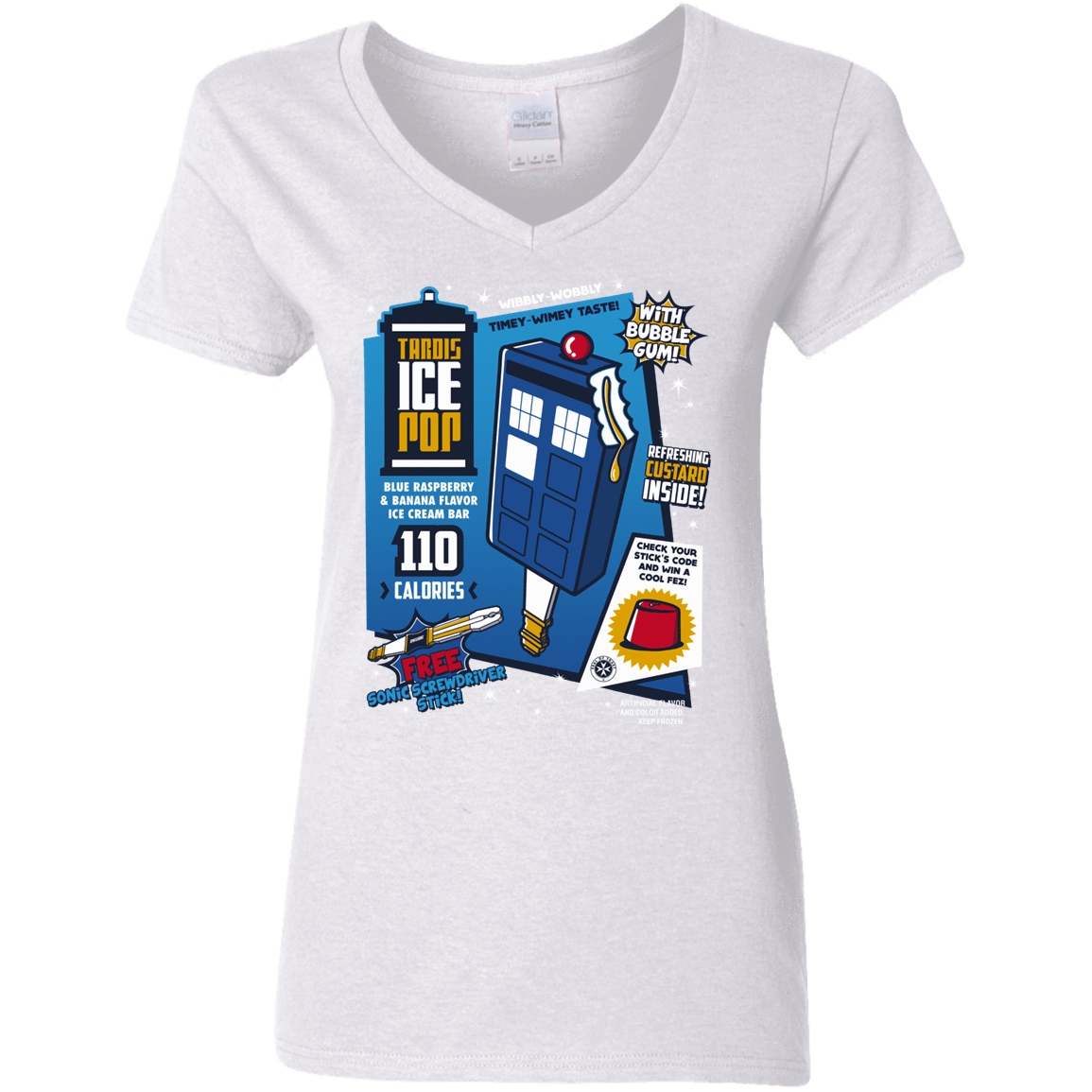 T-Shirts White / S Tardis Ice Pop Women's V-Neck T-Shirt