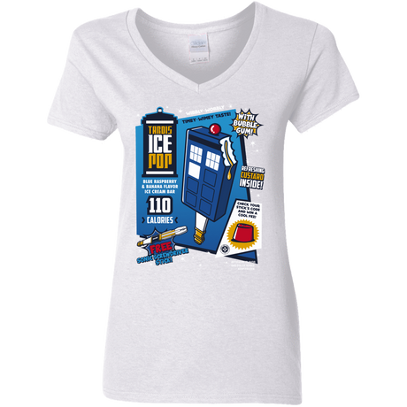 T-Shirts White / S Tardis Ice Pop Women's V-Neck T-Shirt